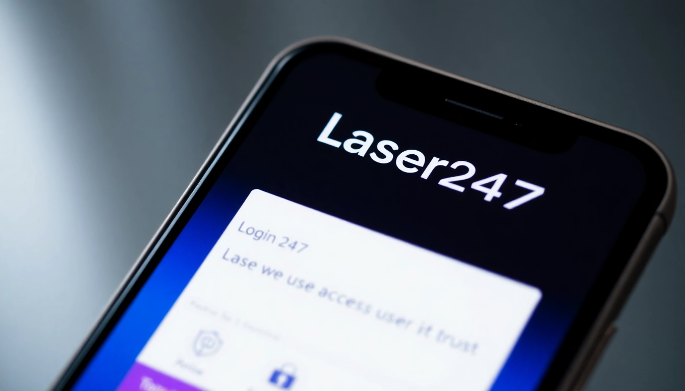 Laser247 Login screen on mobile device emphasizing quick, secure access to betting platform with prominent login fields and security features.