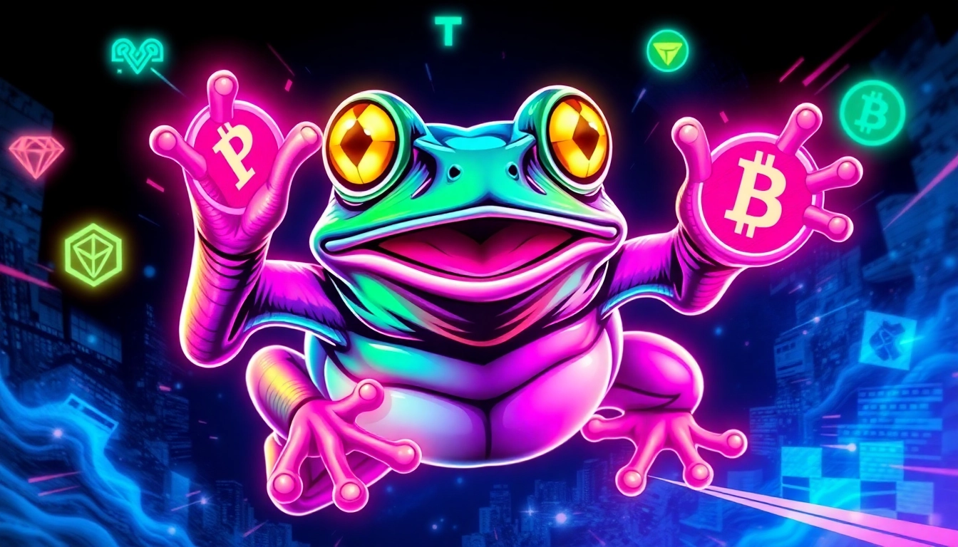 Dynamic Angry Pepe Fork Revolution scene featuring Pepe frog with blockchain and GambleFi