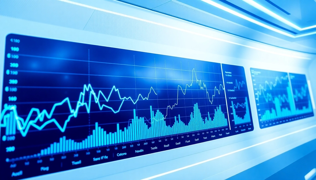 High-tech aicoin trading platform with real-time market data and analytical charts demonstrates